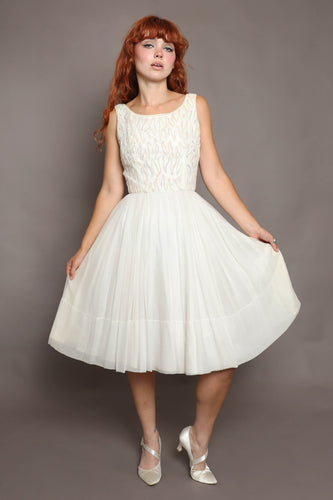 50s Sequined Chiffon Dress