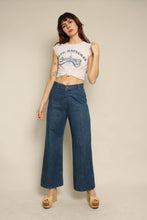 1970s Levi's Orange Tab Wide Leg Dark Wash Bell Bottom Jeans