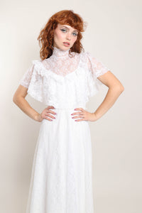 70s Victorian Lace Dress