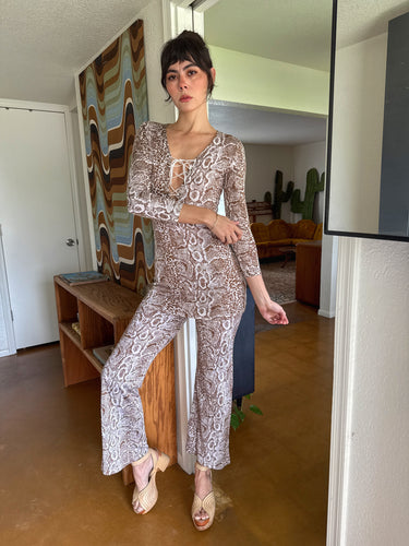 70s Snake Print Two Piece Set