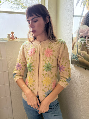 50s Floral Cardigan