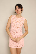 60s Pink Crochet Dress
