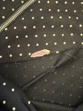 70s Black Polka Dot Mini Dress - S/M