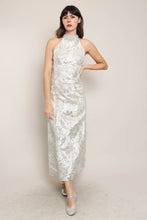 60s Silver Brocade Dress