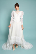 80s Juliet Sleeve Wedding Dress With Train