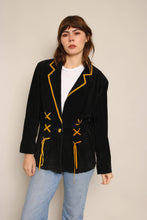 90s Suede Lace Up Blazer