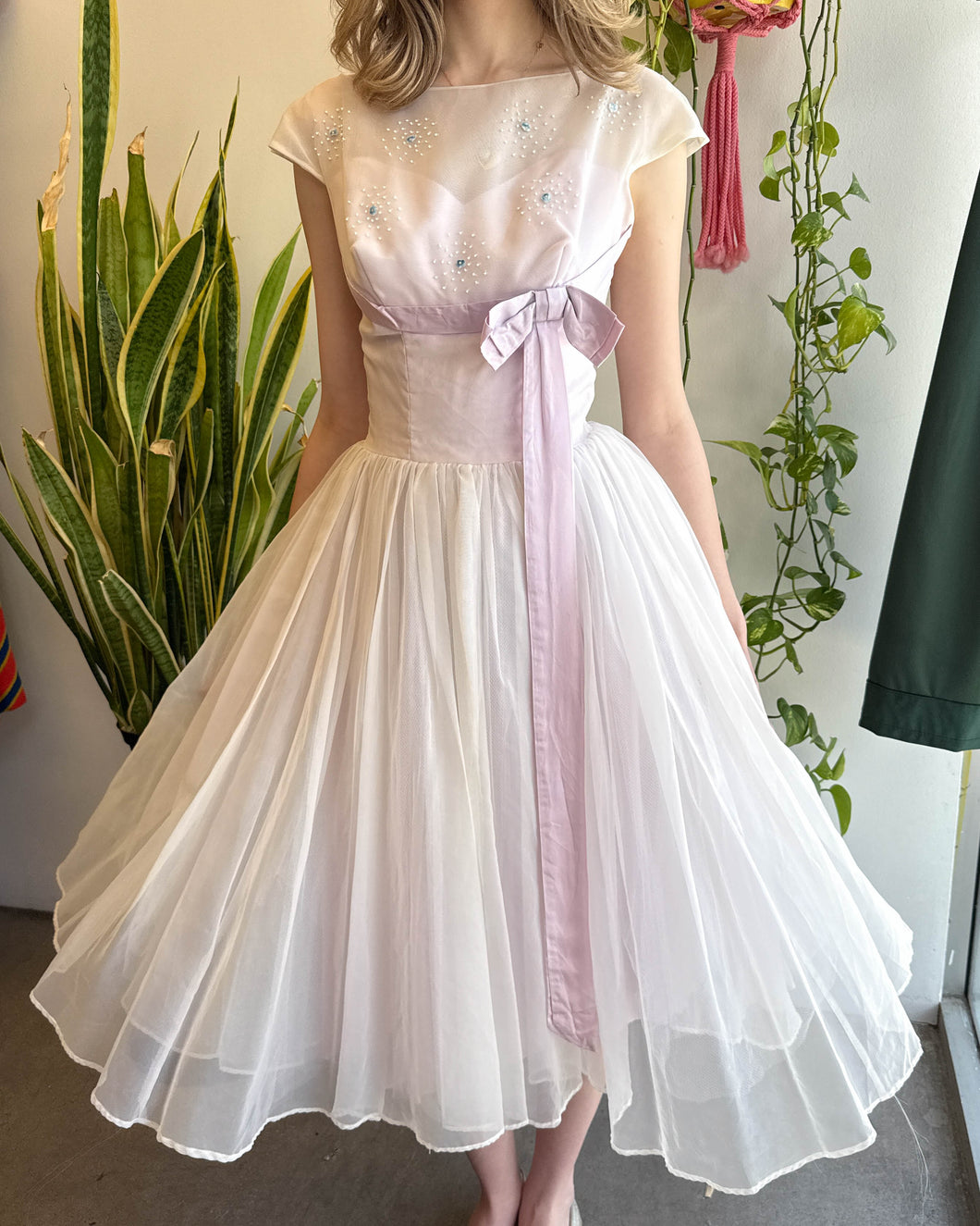 50s Lilac Chiffon Party Dress – Luxie Vintage