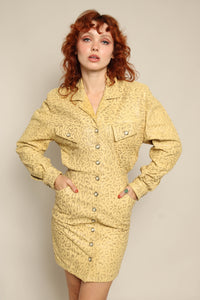 80s Leopard Leather Dress – Luxie Vintage
