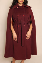 70s Purple Wool Cape With Belt