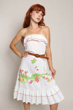 70s Horse & Pineapple Print Dress