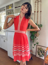 60s Embroidered Polka Dot Dress