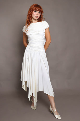 80s Ruched Grecian Dress