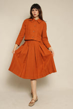 1960s David Crystal Burnt Orange Plaid Wool Jacket Skirt Set