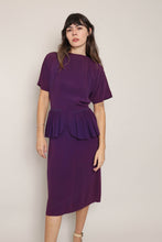 40s Purple Peplum Dress