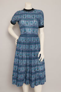 60s Folk Print Dress