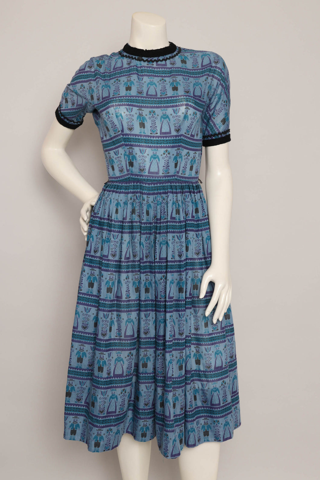 60s Folk Print Dress