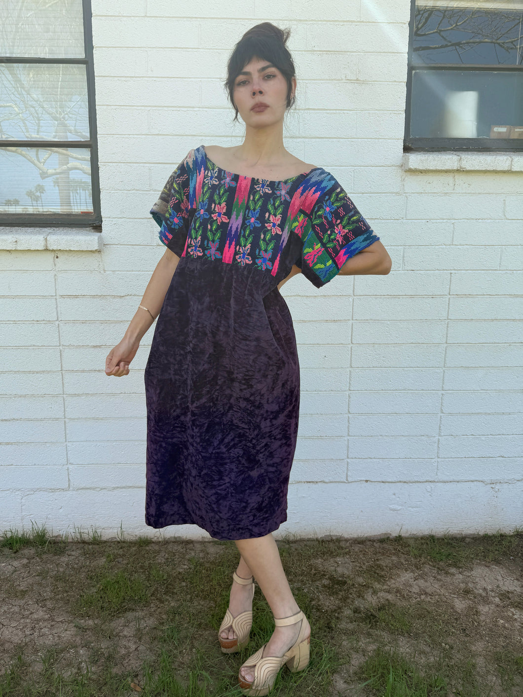 70s Velvet Guatemalan Dress