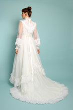 80s Victorian Wedding Gown With Train