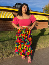 70s Colorful Floral Skirt