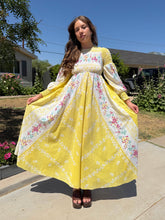 70s Smocked Cotton Maxi Dress