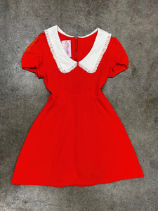 70s Red Mod Mini Dress