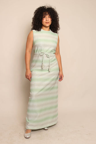 60s Silver Striped Dress