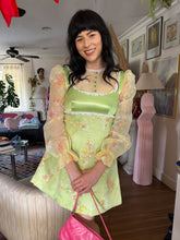 70s Floral Chiffon Mini Dress