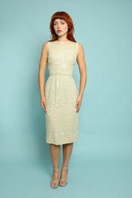 50s Celery Sequined Wiggle Dress