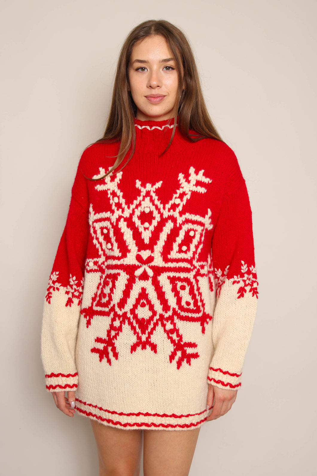 90s Snowflake Wool Sweater