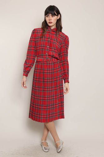 80s Tartan Plaid Dress