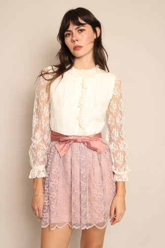 60s Frilly Lace Mini Dress