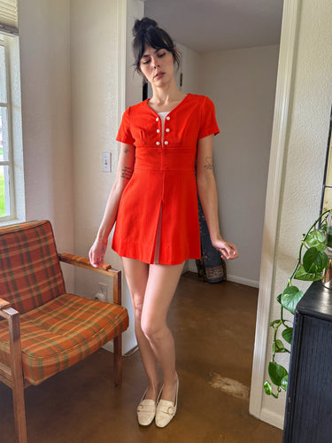 70s Tomato Mod Mini Dress