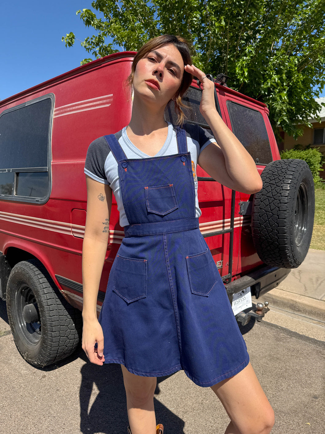 70s Denim Contrast Stitch Jumper Dress – Luxie Vintage