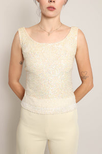 50s Sequined Wool Tank Top