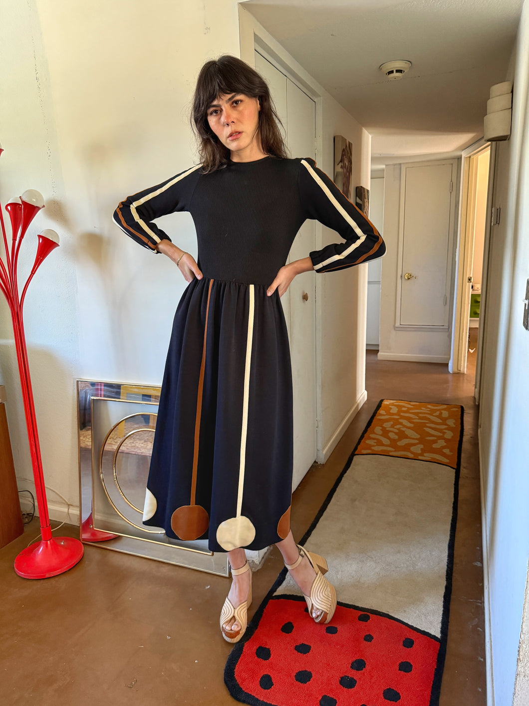 70s Knit Abstract Dress