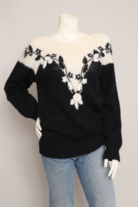 80s Rosette Angora Sweater