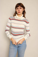 70s Striped Turtleneck Sweater