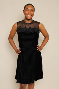 90s Black Velvet Party Dress