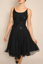 60s Ribbon Trim Chiffon Dress