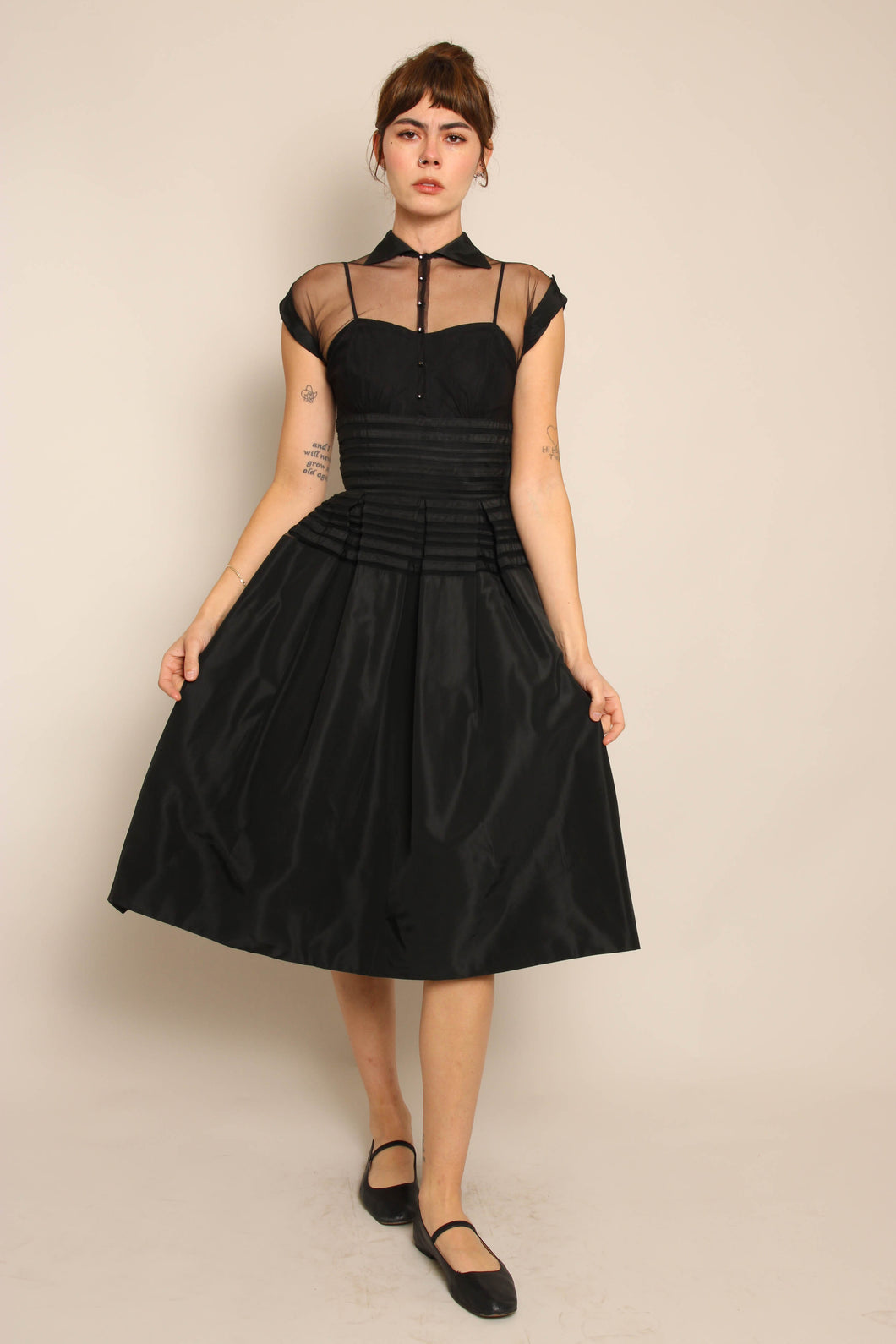 50s Illusion Neckline Dress