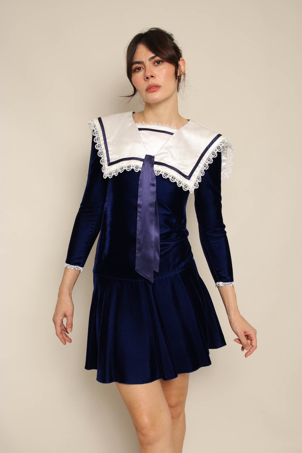 80s Jessica McClintock Velvet Dress