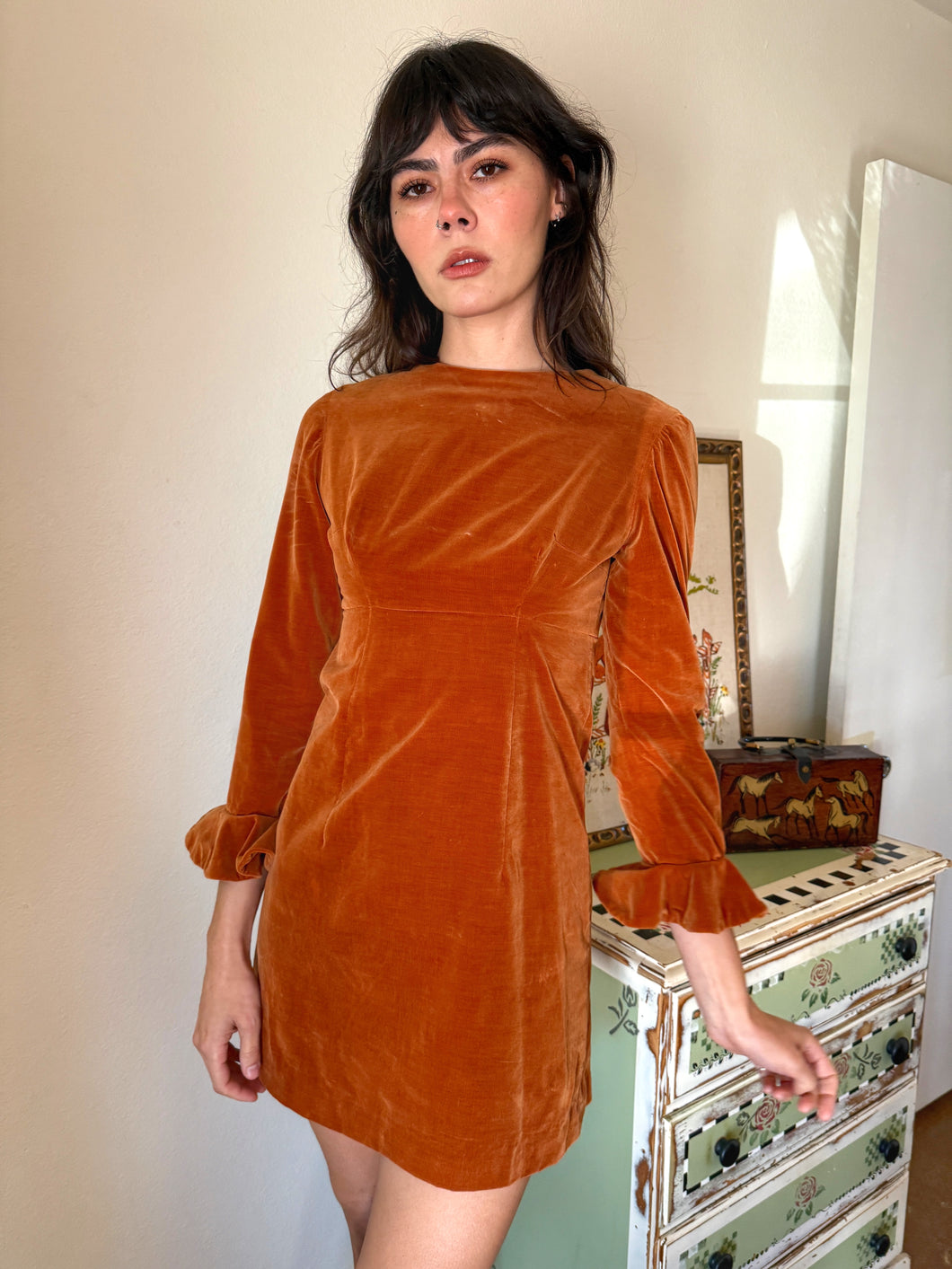 70s Velvet Mini Dress