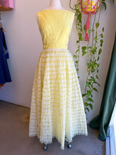 60s Yellow Tiered Chiffon Cupcake Dress