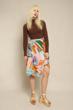70s Colorful Abstract Wrap Skirt