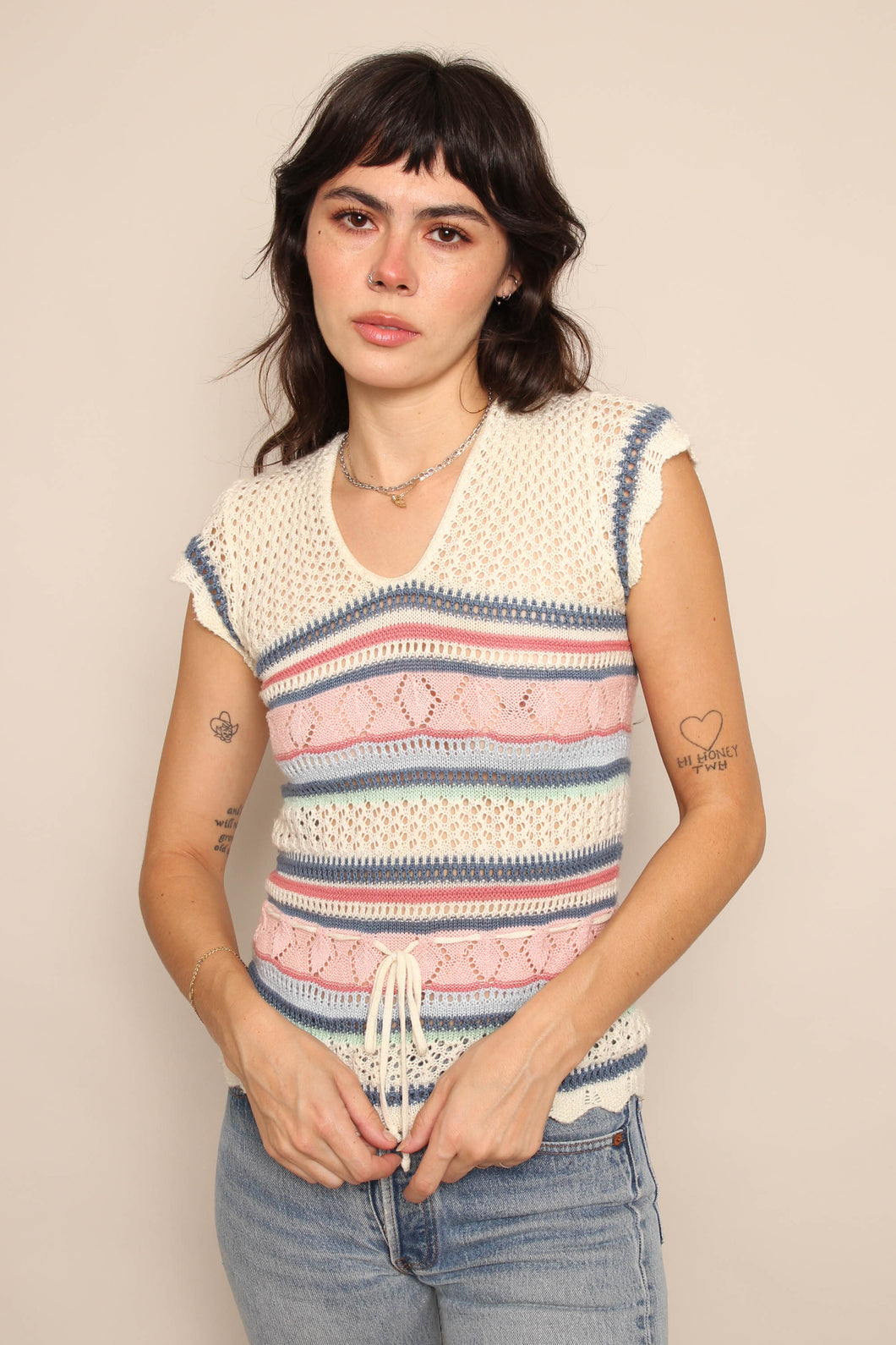 70s Pointelle Knit Shirt