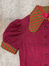 70s Striped Collar Mini Dress - S