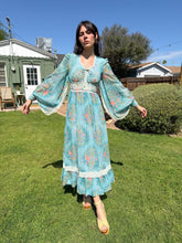 70s Floral Angel Sleeve Dress