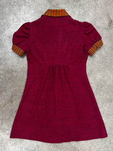 70s Striped Collar Mini Dress - S