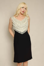 50s Silver Fringe Cocktail Dress