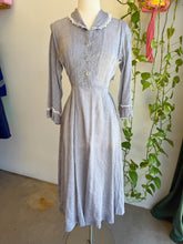 40s Gray Pinstriped Day Dress